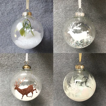 Украшение рождественской елки креативный кулон подарок Tiktok внешняя торговля экспорт 10 см цветной стеклянный шар с рисунком новый