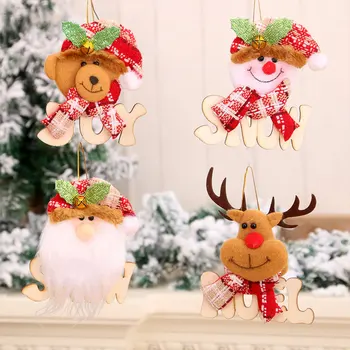 1шт Рождественские Плюшевые украшения Рождественская елка Подвесное украшение Санта Клаус Снеговик Кукла оленя для Рождественской елки Кулон