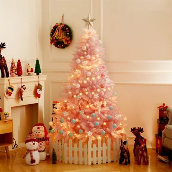 Украшение для рождественской елки в виде вишнево-розового цвета длиной 1,2 м, роскошные зашифрованные подарки для рождественской елки со светодиодной подсветкой, Красочный декор в виде шаров