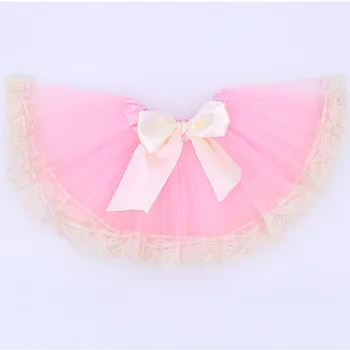 Одежда для маленьких девочек от 0 до 2 лет, Детская юбка-пачка С бантом, Розовое Бальное платье Принцессы, Кружевная тюлевая юбка, Детские Танцевальные Костюмы для малышей, один размер A326