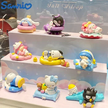 Кавайные Игрушки Подлинная Серия Sanrio Family Sleeps In Peace Mysterious Box Hello Kitty Kuromi Cinnamoroll Cute Coolmy Ручной Работы Для девочек