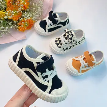 Новая детская парусиновая обувь, весенняя мода, мягкие удобные кроссовки для мальчиков, повседневная обувь для девочек, обувь для детского сада, детские кроссовки