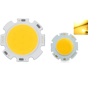 Светодиодный чип из бисера высокой мощности COB мощностью 3 Вт, теплый белый свет и чип мощностью 5 Вт, круглый светодиодный чип COB, теплый белый DC15-17V