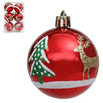 6 Шт. Рождественских шаров, блестящие праздничные подвесные шары для рождественской елки, подарочные рождественские украшения, подвески для рождественской елки