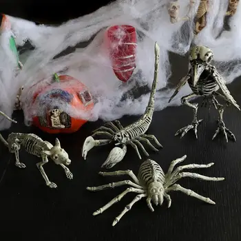 Скелет летучей мыши-паука на Хэллоуин, Пластиковые Страшные кости, Подвижная модель животного, украшение вечеринки в честь Хэллоуина для дома с Привидениями Pr D5Q0