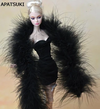 Модная Черная Длинная Плюшевая Шаль Из Пашмины Для Кукол Барби Для Кукольного Домика Monster High Для Девочек В Подарок