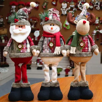 Рождественские куклы, Декор для елки, Новогоднее украшение, Северный Олень, Снеговик, Санта Клаус, Стоящая кукла, Украшение Navidad, Счастливого Рождества 2024 г.
