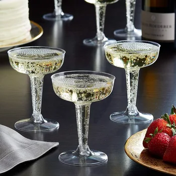 4 УНЦИИ Одноразовый пластиковый бокал для вина Пластиковый Бокал для шампанского Бокал для красного вина Бокал для коктейлей Десертная чашка Прозрачный