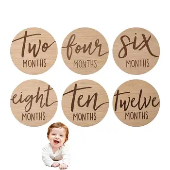 Карточки Baby Monthly Milestone Деревянные Карточки С Объявлением о Рождении Ребенка Блоки Baby Milestone Деревянные Таблички Baby Monthly Milestone